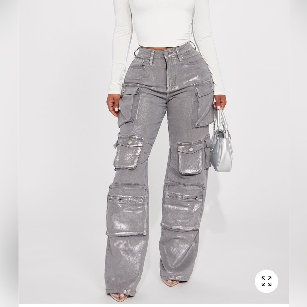Time to shine foil baggy cargo
